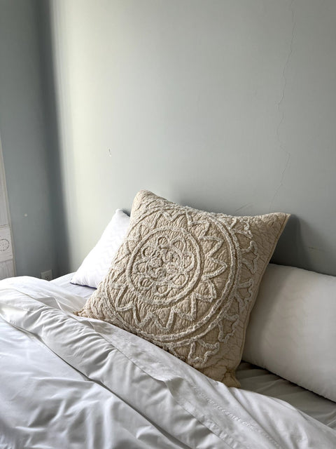 Giant Decorative Beige Throw Pillow, 27x27"