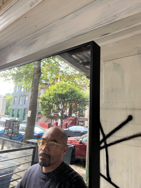 Giant IKEA Hovet Wall Mirror With Aluminum Sides, 31x77"
