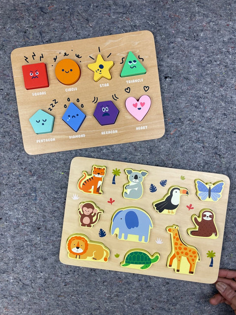 Giggle Space Wooden Shape & Animal Puzzle