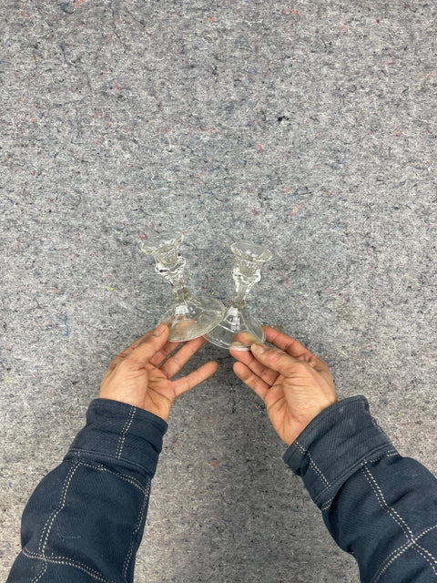 Glass Candlestick Holders