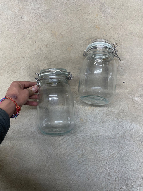 Glass Jars With Clasping Lids