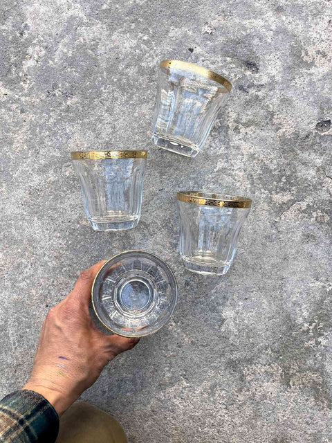 Gold-rimmed Lowball Glasses