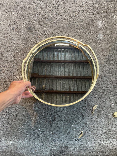 Gold Oval Handheld Mirror