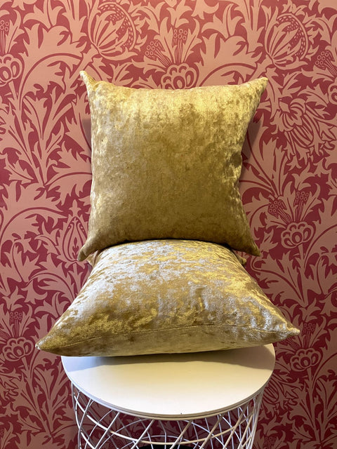Gold Velvet Throw Pillows