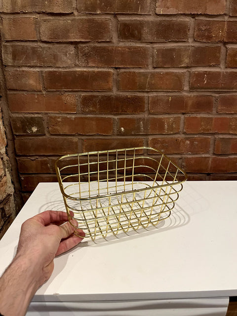 Gold Wire Storage Basket, 7x9"