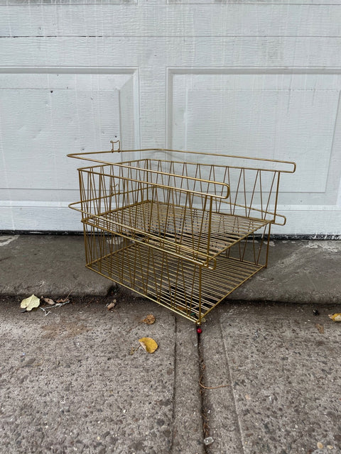 Gold Wire Storage Baskets