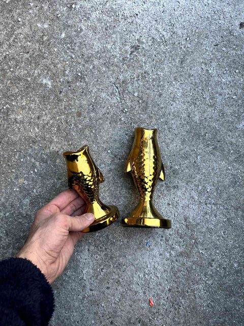 Golden Fishes Candle Holders