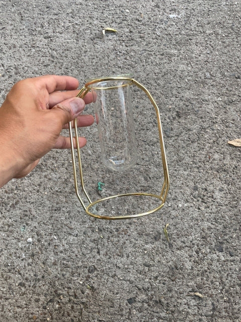 Golden Frame Glass Vase