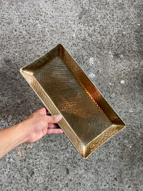 Golden Hammered Metal Tray