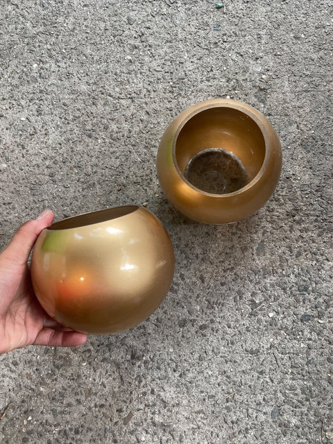 Golden Spherical Flower Holders