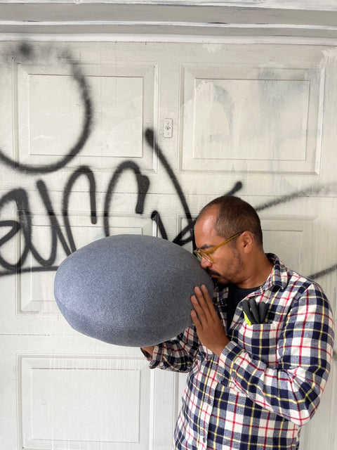 Gray Pouf Pillow!