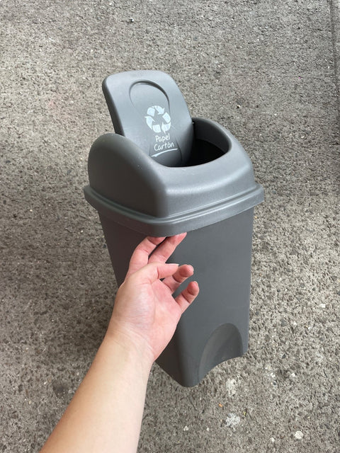 Gray Recycling Bin