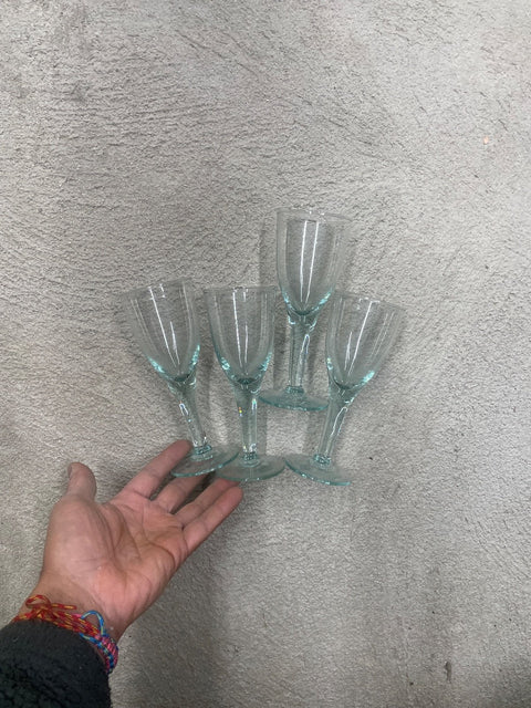 Green-tinted Cordial Glasses