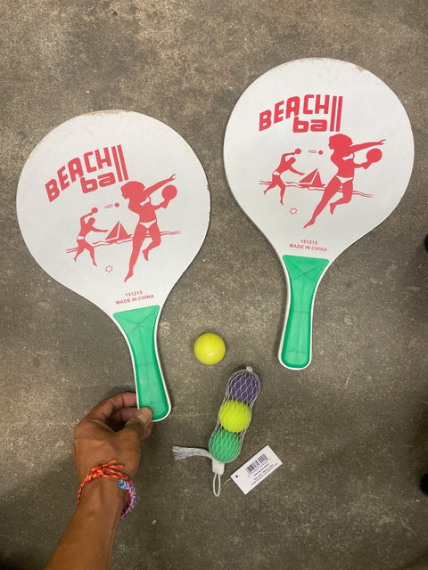 Green Beach Ball Paddle Set