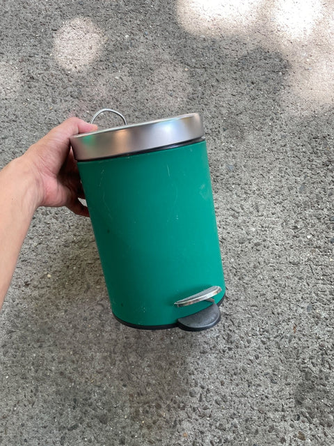 Green Metal Pedal Bin