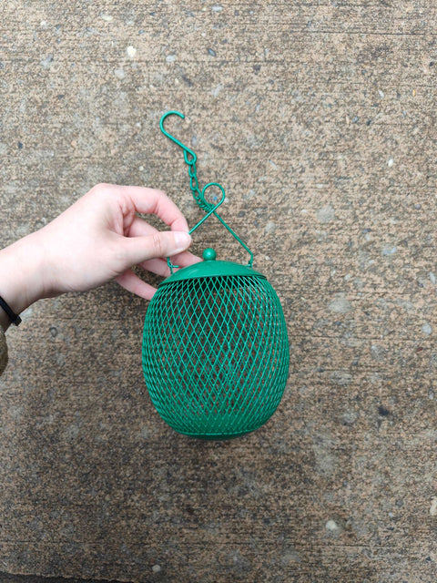 Green Wire Hanging Bird Feeder
