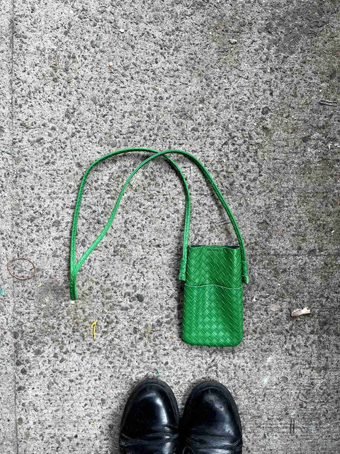 Green Woven Mini Bag For A Phone