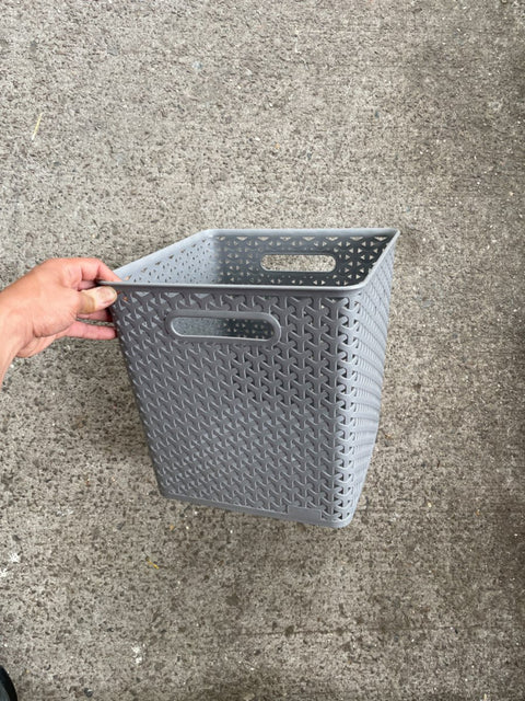 Grey Plastic Storage Basket
