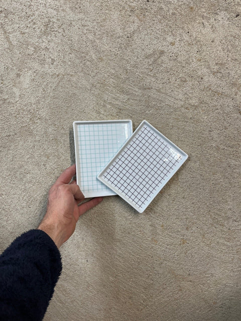 Grid Patterned CB2 Serving Dishes Set
