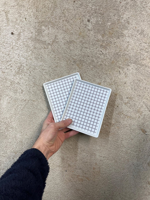 Grid Patterned CB2 Serving Dishes Set 4