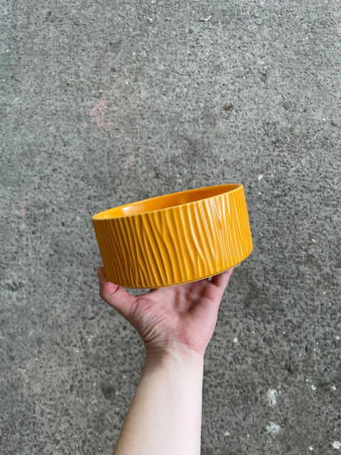 Groovy Yellow Ceramic Bowl