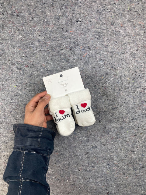 H&M I Love Parents Baby Socks