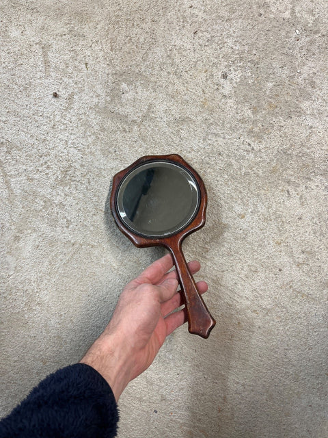 Handheld Wooden Vanity Mirror