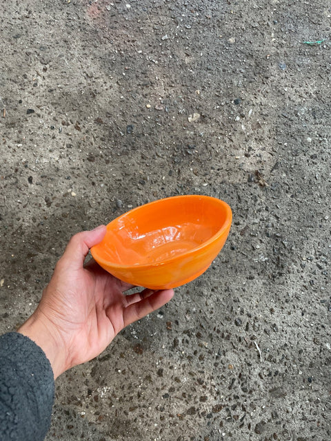Handmade Bright Orange Ceramic Bowl