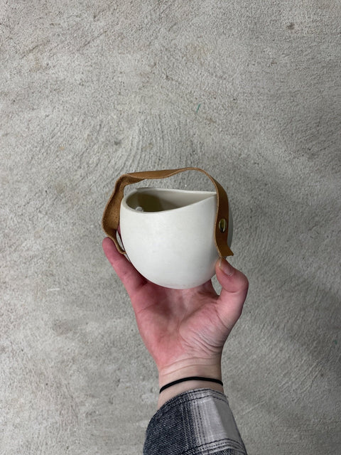 Hanging Ceramic Planter With Strap