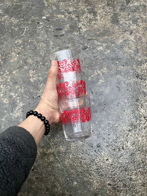 Heart-Patterned Set of Glasses