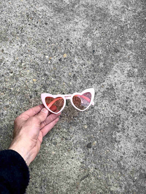 Heart-Shaped Pink Sunglasses