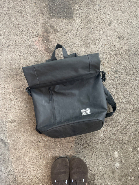 Herschel Black Roll-top Backpack