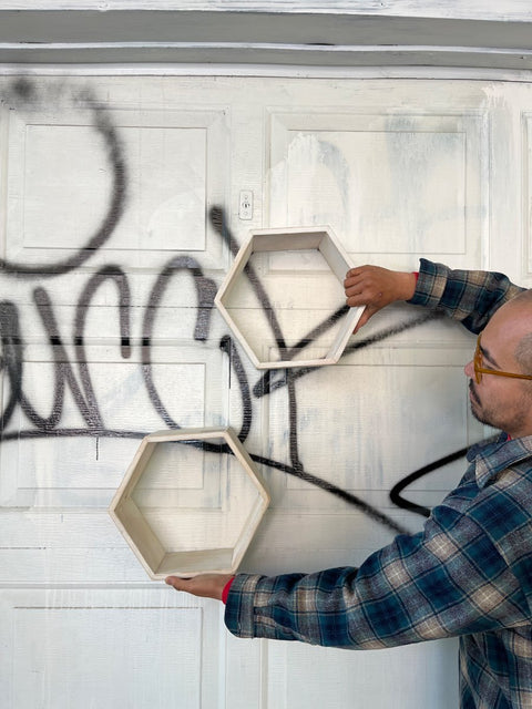 Hexagon Wall Shelves, 12"