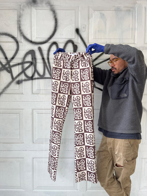 House Of Sunny Groovy Peace Print Pants, Size US 2 or EU 34