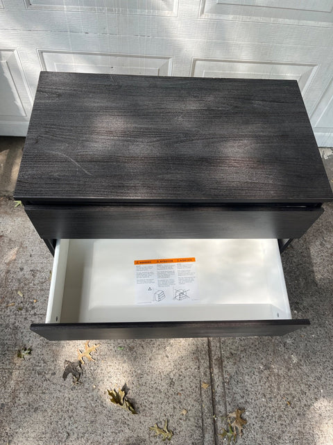 IKEA Dark Wood Three-Drawer Dresser, W15.5xL27.5xH30"