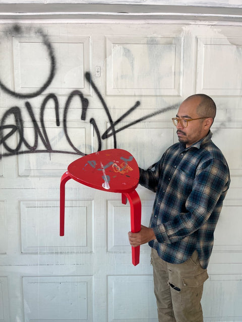 IKEA Marius Stool Red, Painted!