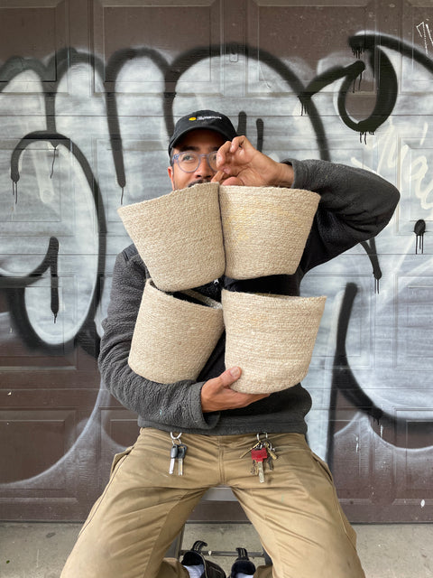 4 Plants Woven Baskets
