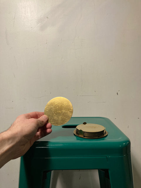 6 Gold Metal Coasters