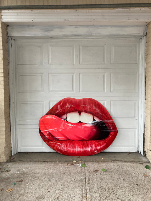Crazy Metal Frame Lips Artwork, 56x43"