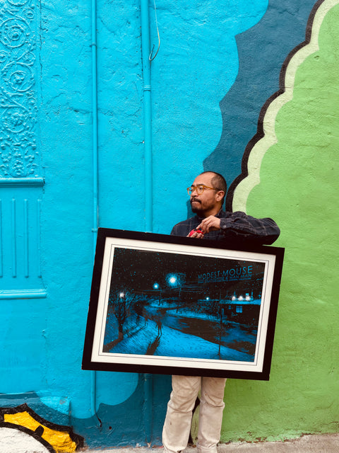 Daniel Danger Modest Mouse Print In A Big But A Lil' Beat Up Frame, 27x37"