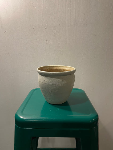 Small White Rustic Pot