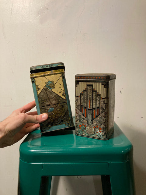 Two Art Deco Tin Boxes