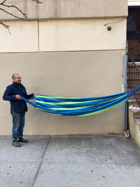 Blue & Green Canvas Hammock