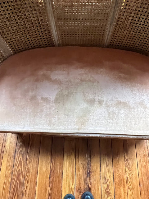 Elegant Wicker Balloon Loveseat, W45" (Usable But Needs Repair At The Bottom)