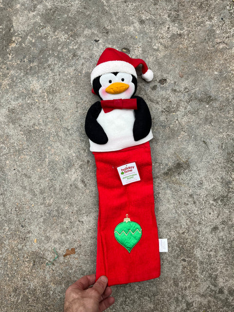 Christmas Themed Penguin With Detachable Towel