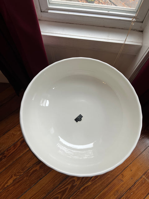 Strawberry Street White Ceramic Bowl, 14"
