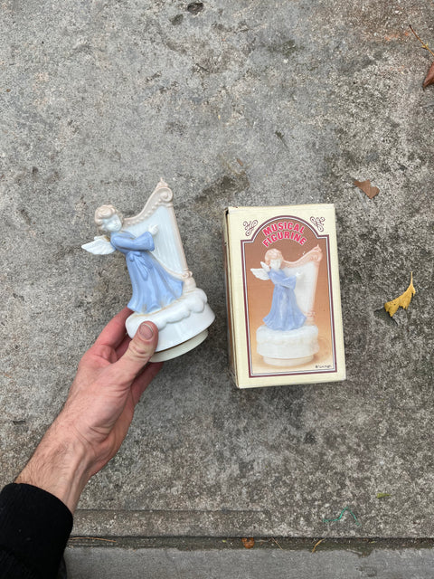 Vintage Ceramic Angel Revolving Musical Figurine