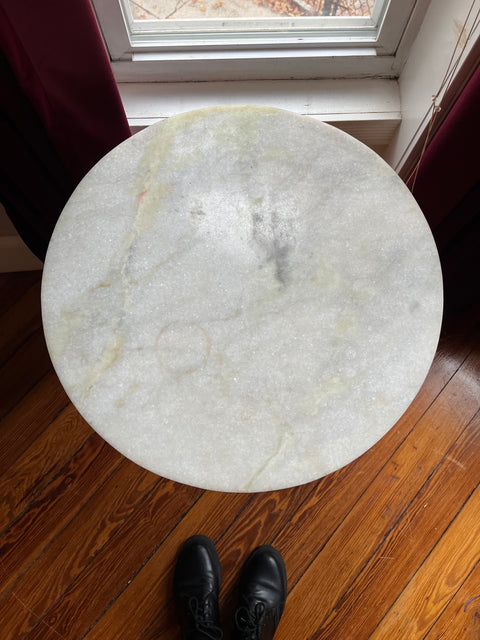 Round Marble Side Table, W20"