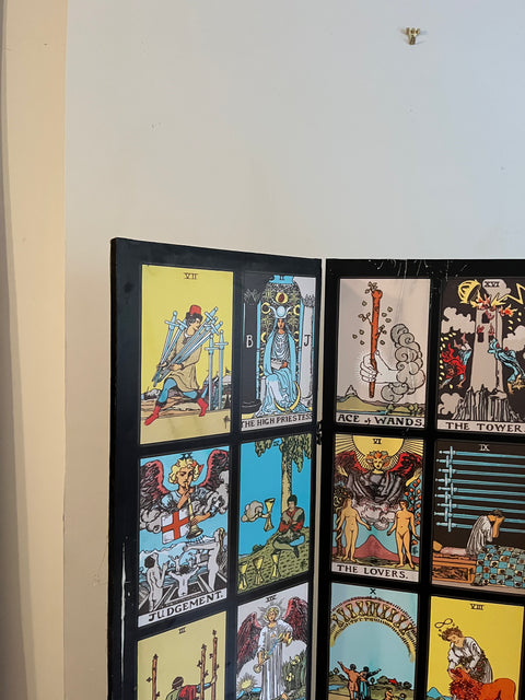 6 ft. Tall Double Sided Rider-Waite Tarot Canvas Room Divider