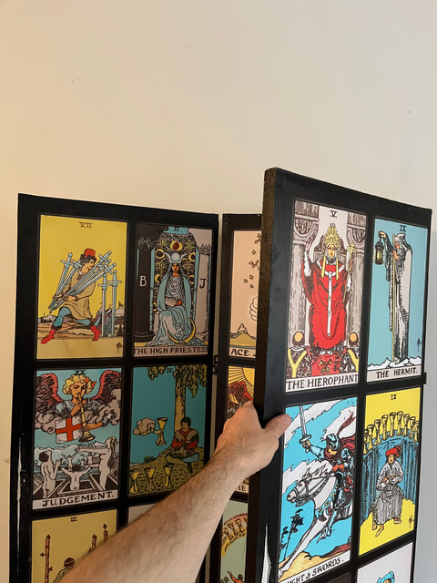 6 ft. Tall Double Sided Rider-Waite Tarot Canvas Room Divider